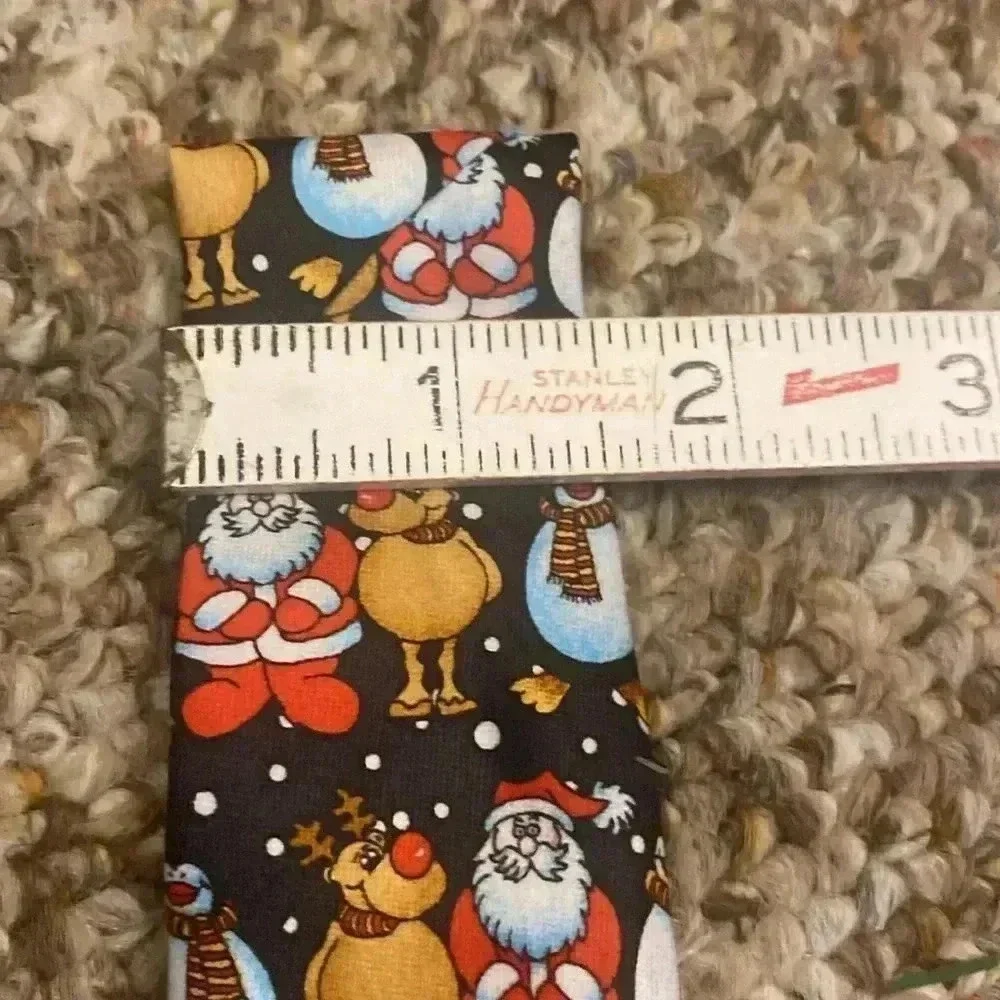 Rene Chagal Christmas tie with Santa, reindeer and snowman